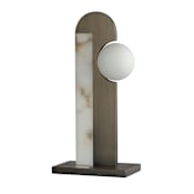 Studio M New Age 20" Tall LED Accent Table Lamp Brushed Bronze / White Alabaster