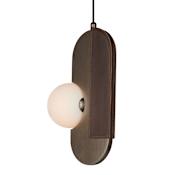 Studio M Stitched 9" Wide LED Mini Pendant by Nina Magon Brushed Bronze