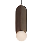 Studio M Stitched 6" Wide LED Mini Pendant by Nina Magon Brushed Bronze
