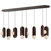 Studio M Stitched 8 Light 72" Wide LED Linear Chandelier by Mat Sanders Brushed Bronze