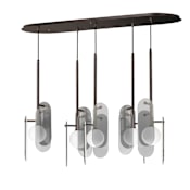 Studio M Megalith 5 Light 48" Wide LED Abstract Linear Pendant Brushed Bronze