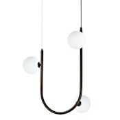 Studio M Contour 3 Light 12" Wide LED Abstract Pendant by Nina Magon Brushed Bronze