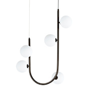 Studio M Contour 5 Light 22" Wide LED Abstract Pendant by Nina Magon Brushed Bronze