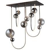Studio M Dreamer 36" Wide LED Abstract Linear Pendant Black Chrome / Mirror Smoke