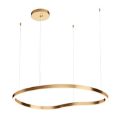 Studio M Unity XL 41" Wide LED Abstract Linear Chandelier Brushed Champagne