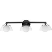 Studio M Domain 3 Light 29" Wide LED Vanity Light with Glass Shades Black