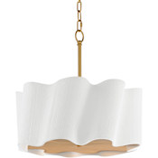 Studio M Curtain Call 4 Light 19" Wide LED Pendant White / Gold