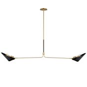Studio M Cavalier 2 Light 60" Wide LED Linear Chandelier by Mat Sanders Natural Aged Brass