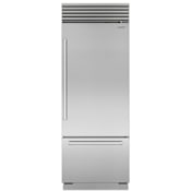 Sub-Zero Classic Series 30 Inch Wide 17 Cu. Ft. Energy Star Certified Bottom Freezer Refrigerator with Right Handed Door and Touch Controls Classic Stainless