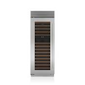 Sub-Zero Classic Series 30 Inch Wide 146 Bottle Capacity Built-In Wine Cooler with Left Handed Door and Durable Wood Shelves Classic Stainless