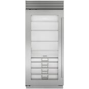 Sub-Zero Classic Series 36 Inch Wide 22.9 Cu. Ft. Column Refrigerator with Left Handed Door and Night Mode - High Altitude Model Classic Stainless
