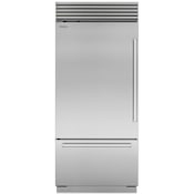 Sub-Zero Classic Series 36 Inch Wide 20.7 Cu. Ft. Energy Star Certified Bottom Freezer Refrigerator with Left Handed Door and Night Mode Classic Stainless