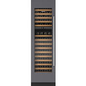 Sub-Zero Designer Series 24 Inch Wide 102 Bottle Capacity Built-In Wine Cooler with Dual Zone Cooling and Left Handed Door - High Altitude Model Panel Ready