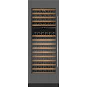 Sub-Zero Designer Series 30 Inch Wide 146 Bottle Capacity Built-In Wine Cooler with Dual Zone Cooling and Left Handed Door Panel Ready