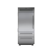 Sub-Zero 36 Inch Wide 22.7 Cu. Ft. Bottom Mount Refrigerator with Left Handed Door Classic Stainless