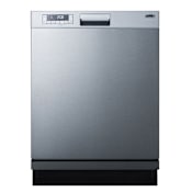 Summit 24 Inch Wide 12 Place Setting Energy Star Rated Built-In Top Control Dishwasher Stainless Steel
