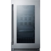 Summit 18 Inch Wide 2.6 Cu. Ft. Built-In or Free Standing Wine and Beverage Cooler Stainless Steel