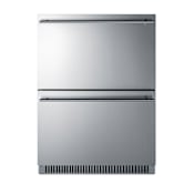 Summit 24 Inch Wide 3.54 Cu. Ft. Built-In Energy Star Commercial Undercounter Freezer with Digital Display and Removable Drawers Stainless Steel