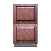 Summit 18 Inch Wide 3.4 Cu. Ft. Refrigerator Drawers with Two Sleek Handles Panel Ready