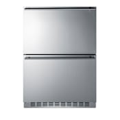 Summit 24 Inch Wide 3.32 Cu. Ft. Refrigerator Drawers with Freezer Stainless Steel
