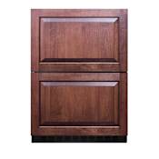 Summit 24 Inch Wide 3.32 Cu. Ft. Panel Ready Refrigerator Drawers with Freezer and ADA Design Panel Ready