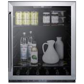 Summit 24-Inch ADA Built-In Undercounter Glass Door Beverage Center Stainless Steel