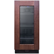 Summit 15 Inch Wide 50 Can Capacity Panel Ready Beverage Cooler with Digital Controls and LED Lights Panel Ready