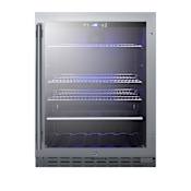Summit 24 Inch Wide Beverage Cooler with Adjustable Shelves and Stainless Steel Cabinet/Toe Kick Stainless Steel
