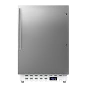 Summit 21 Inch Wide 2.68 Cu. Ft. Built-In / Free Standing Upright Compact Freezer with Stainless Cabinet and Vertical Handle Stainless Steel