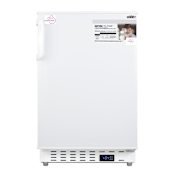 Summit 20 Inch Wide 2.68 Cu. Ft. Medical Freezer with Temperature Alarm White