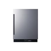 Summit 24 Inch Wide 3.7 Cu. Ft. Built-In Upright Compact Freezer with Temporary Memory Function and Adjustable Shelves Stainless Steel