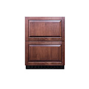 Summit 24 Inch Wide 3.1 Cu. Ft. Refrigerator Drawers with Right Angle Cord (Panel Not Included) Panel Ready