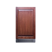 Summit 18 Inch Wide Built-In Undercounter Ice Machine with 60 Lbs. Daily Ice Production, Ice Selection, and Built-in Pump - Left Swing Door Panel-Ready