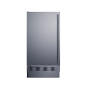 Summit 18 Inch Wide Built-In Undercounter Ice Machine with 60 Lbs. Daily Ice Production,Ice Selection, and Built-in Design - Left Swing Door Stainless Steel