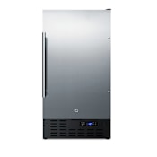 Summit 18 Inch Wide 8 Lbs. Capacity Built-In, Free Standing, and Undercounter Ice Maker with 8 Lbs. Daily Ice Production Stainless Steel