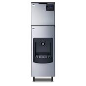 Summit 23 Inch Wide 130 Lbs. Capacity Ice Bin with Clean Function and Ice Dispenser Black