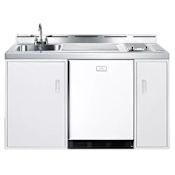 Summit 60 Inch Combo Kitchen with Smoothtop Electric Burners Stainless Steel / White