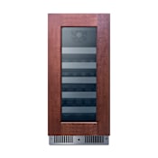 Summit 15 Inch Wide 20 Bottle Capacity Panel Ready Left Hinge Built-In Wine Cooler with 6 Shelves and 2 Cooling Zones Panel Ready
