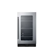 Summit 18 Inch Wide 2.9 Cu. Ft. Built-In or Free Standing Wine and Beverage Cooler Stainless Steel