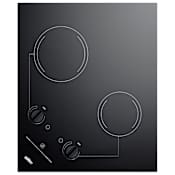 Summit 22 Inch Wide Built-In Electric Cooktop with Residual Heat Indicator Black