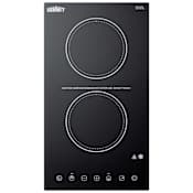 Summit 12 Inch Wide Built-In Electronic Cooktop with Automatic Shut Off Black