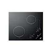 Summit 21 Inch Wide 2 Burner Radiant Cooktop - 230 Volt Black