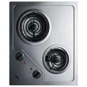 Summit 21 Inch Wide 1800 Watt Built-In ADA Compliant Electric Cooktop Stainless Steel