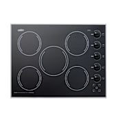 Summit 27 Inch Wide 5 Burner Electric Cooktop in Black Black