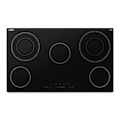 Summit 36 Inch Wide 5 Burner Electric Cooktop with 2 Dual Ring Elements and Touch Controls Black