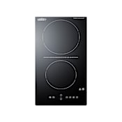 Summit 12 Inch Wide 2 Burner Electric Cooktop with Automatic Shut Off Black