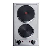 Summit 12 Inch Wide 2 Burner Cast Iron Electric Cooktop Stainless Steel