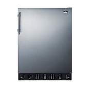 Summit 24 Inch Wide 5.04 Cu. Ft. Energy Star Certified Compact Refrigerator Freezer Combo with Cycle Defrost and Door Storage Stainless Steel