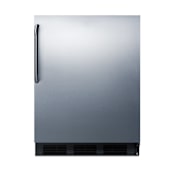 Summit 24 Inch Wide 5.5 Cu. Ft. Compact Refrigerator with Adjustable Shelves and Stainless Cabinet Stainless Steel