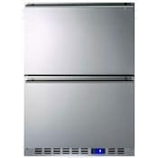 Summit 24 Inch Wide 3.4 Cu Ft. Refrigerator Drawers with LED Lighting Stainless Steel